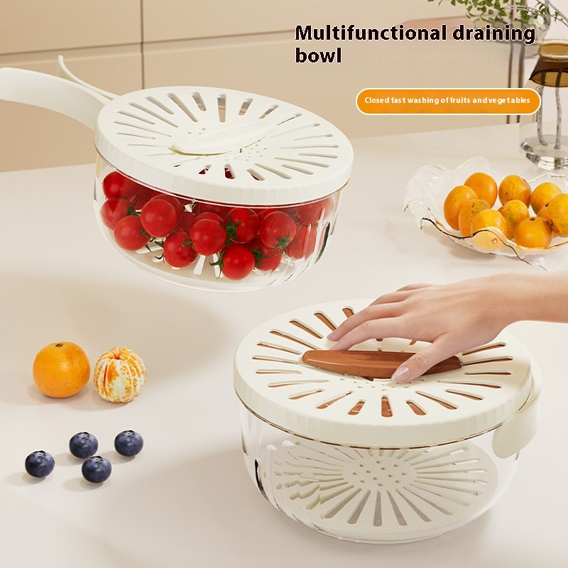 Fruit Drain Basket With Lid